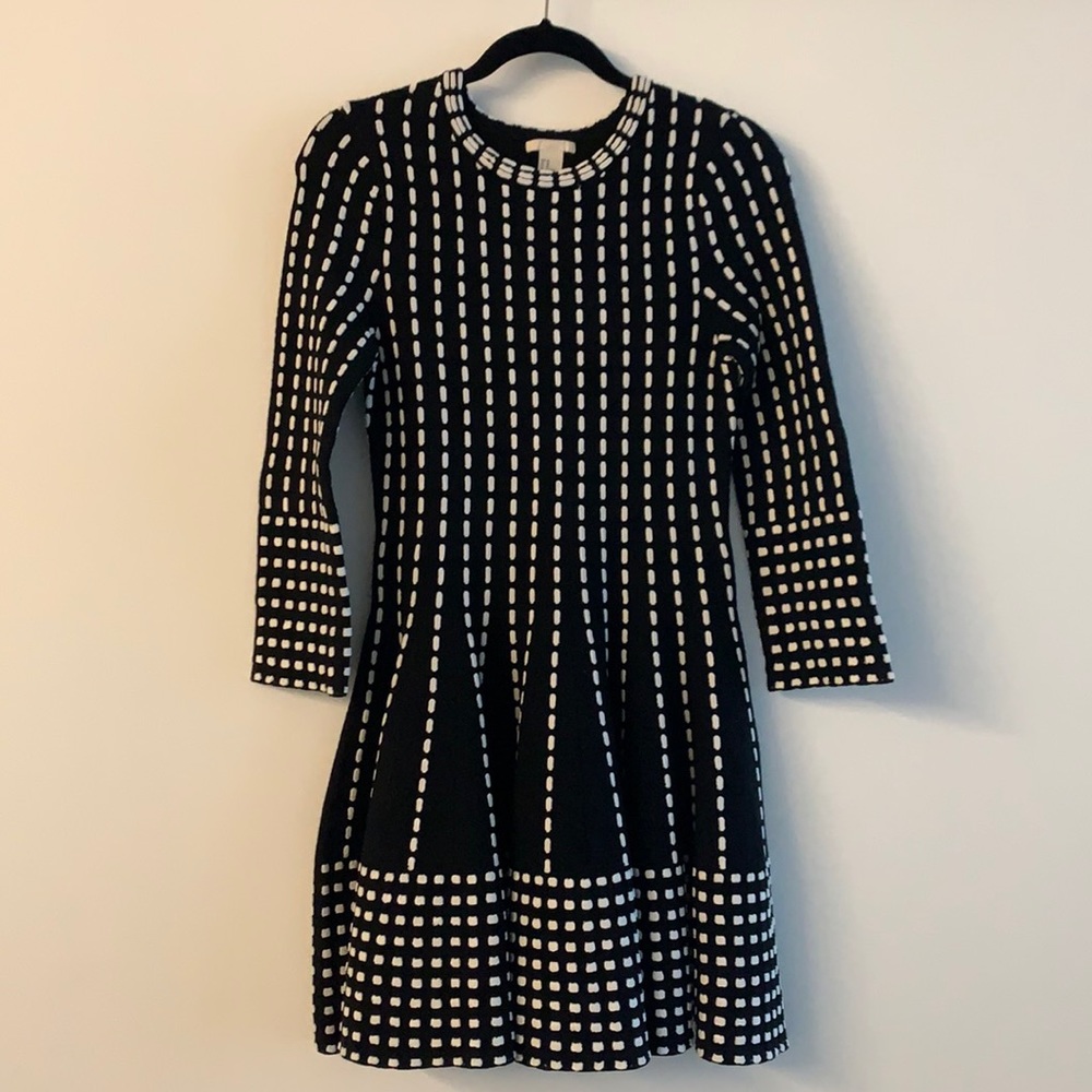 3/4 Sleeve Black and White H&M Dress